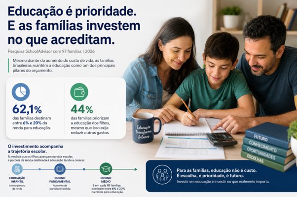 A educação é prioridade para as famílias, mas as escolas precisam provar seu valor todos os dias